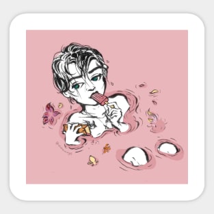 Pink Contemplation Sticker